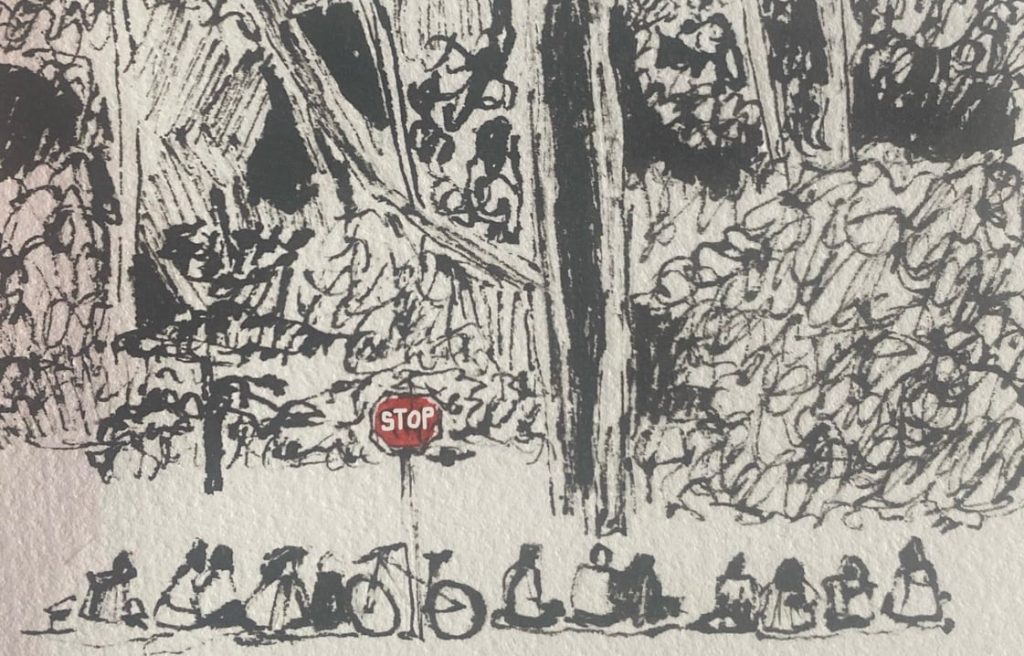 A vigil: Save Manyana Special Conservation Reserve. platinum black ink on cotton rag