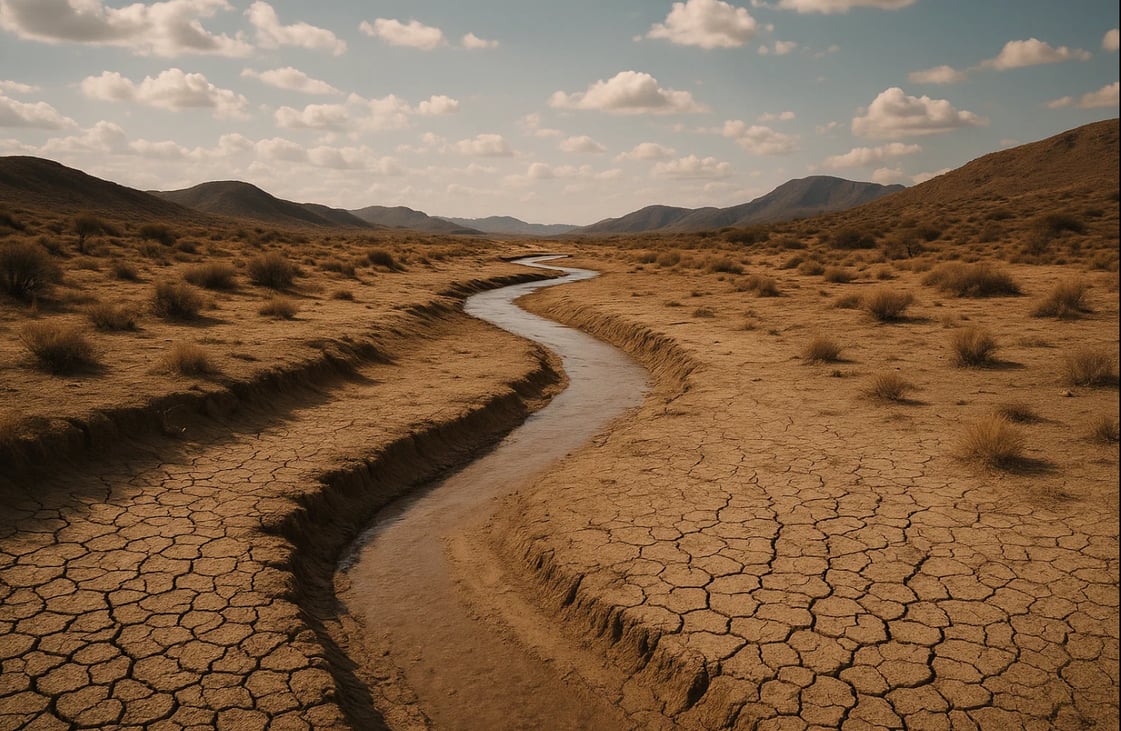 paysage asséché pour la journée mondiale de lutte contre la désertification et la sécheresse.