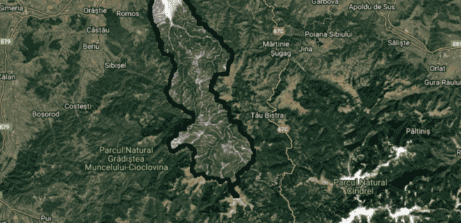 Harta LiDAR pentru Comuna cugir, alba