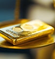 gold bar on precision scale