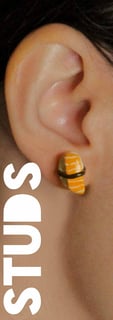 a woman with a sushi earring
