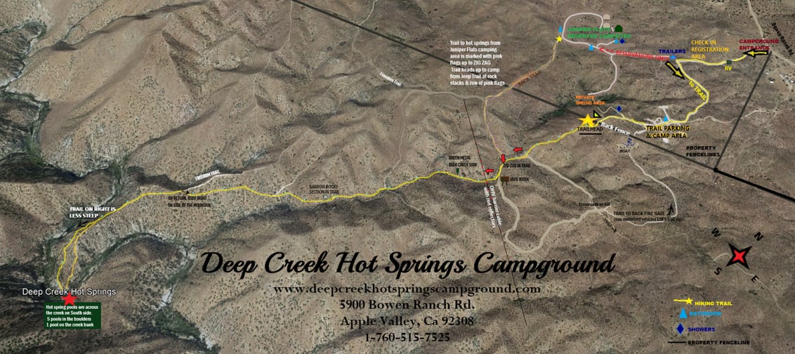 Deep Creek hot Springs Trail Map from the campground