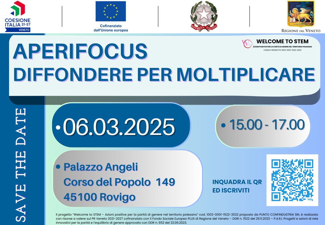 Aperifocus Welcome to stem - evento parità di genere