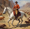 a man in a red coat riding a horse