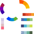 Color wheel highlighting Analogous palettes