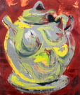 Screen print mono print - Alan Caiger Smith pot
