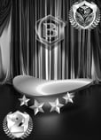 silver podium platform with elegant silver curtain backdrop for ranking top 2