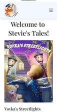 Screenshot of the Stevie's Tales series web page