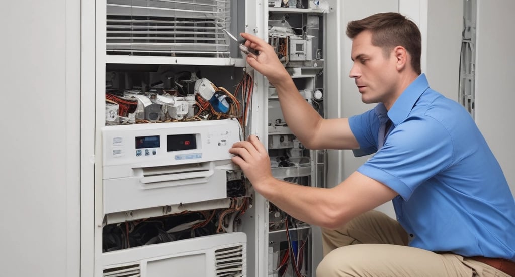 Expert technician at work – AC Repair Service in Greater Noida for fast, reliable cooling solutions!