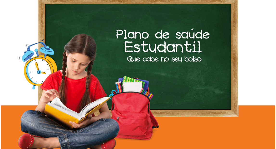 a girl sitting on a desk with a book and a clock