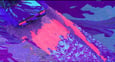 Abstract animation frame - mountain racing and neon visuals