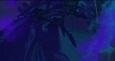 Visual from motion graphic - DeLorean front view racing through mountain with purple smoke trail