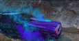 DeLorean motion graphic with abstract texture and pastel vapor trails