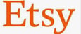a etsy logo in a white and orange leters
