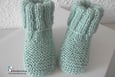 chaussons vert layette bb tricotée main