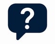 A question mark mark on a speach bubble