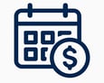 A calendar calendar with a dollar sign