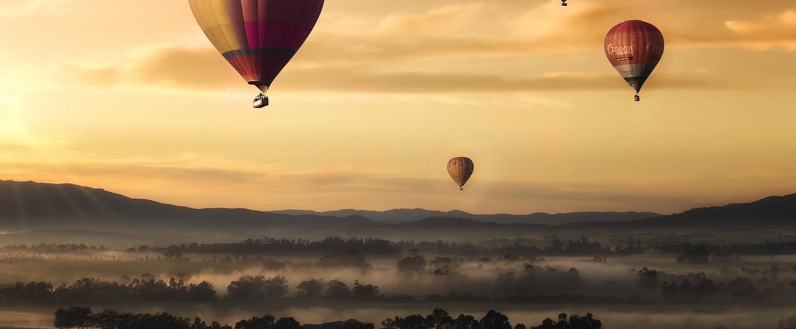 hot air balloon flying in the sky in Kenya: Best hot air balloon experiences