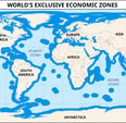 Map illustrating UK and France maritime boundaries and EEZs under UNCLOS