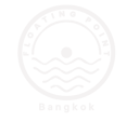 a white company logo with the words floating point Bangkok on it.