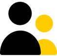 a black and yellow background with a yellow and black background