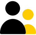 a black and yellow background with a yellow and black background