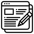 Icon for Blog/Articles website design, linking to the website form.