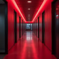 corridor with red led
