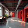 open space with industrial look, office design
