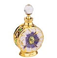 a perfume bottle with a flower on it