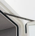 Concealed door closer inside upper door frame