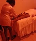 Sandra Being massaged