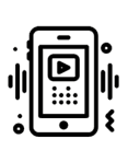 dibujo de celular con icono de youtube