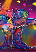 Rainbow image of drums