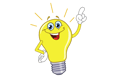 Emoji en forme d'ampoule avec un sourire, symbolisant une idée importante