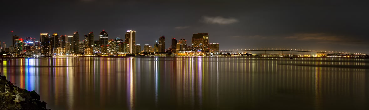 San Diego Skyline and Coronado Bridge, California