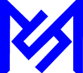 a blue and black logo with a blue and white logo