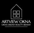 a black and white logo for art view okna