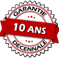 Badge Garantie Décennale 10 ans pour travaux de toiture avec couvreur certifié dans les Hauts-de-Seine 92.