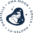 Logo macaron Omamoon Gabrielle Doula Hautes-Pyrénées