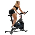 Riding an exercise bike