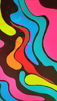 Colorful Abstract Painting with Waves like a lava lamp. Art by Frankie