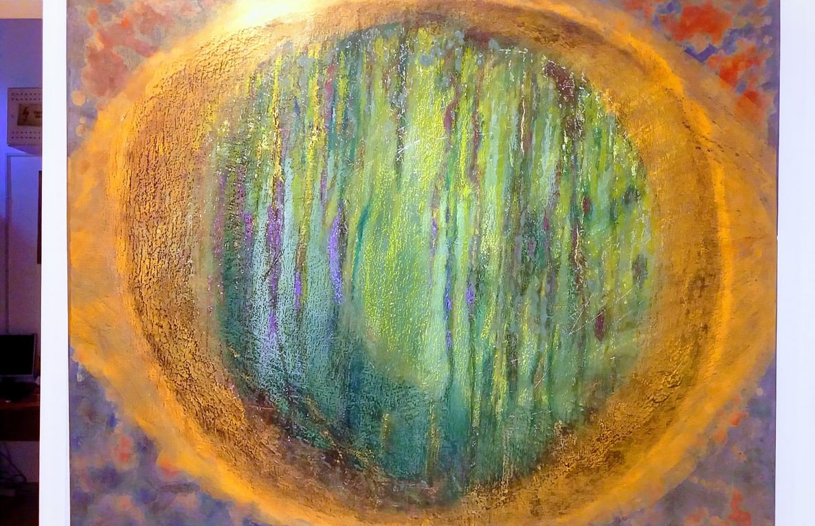 EARTH SECTIONS SERIE/ Glory to the Green/400 euro/120x130 Acrylic on canvas, mixed media/2018
