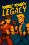 a Billy and Jimmy in a fighting stance, double dragon legacy style