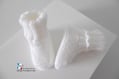 chaussons blanc lait layette bb tricotée main