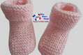 Chaussons roses modele layette bb tricot bebe fait main