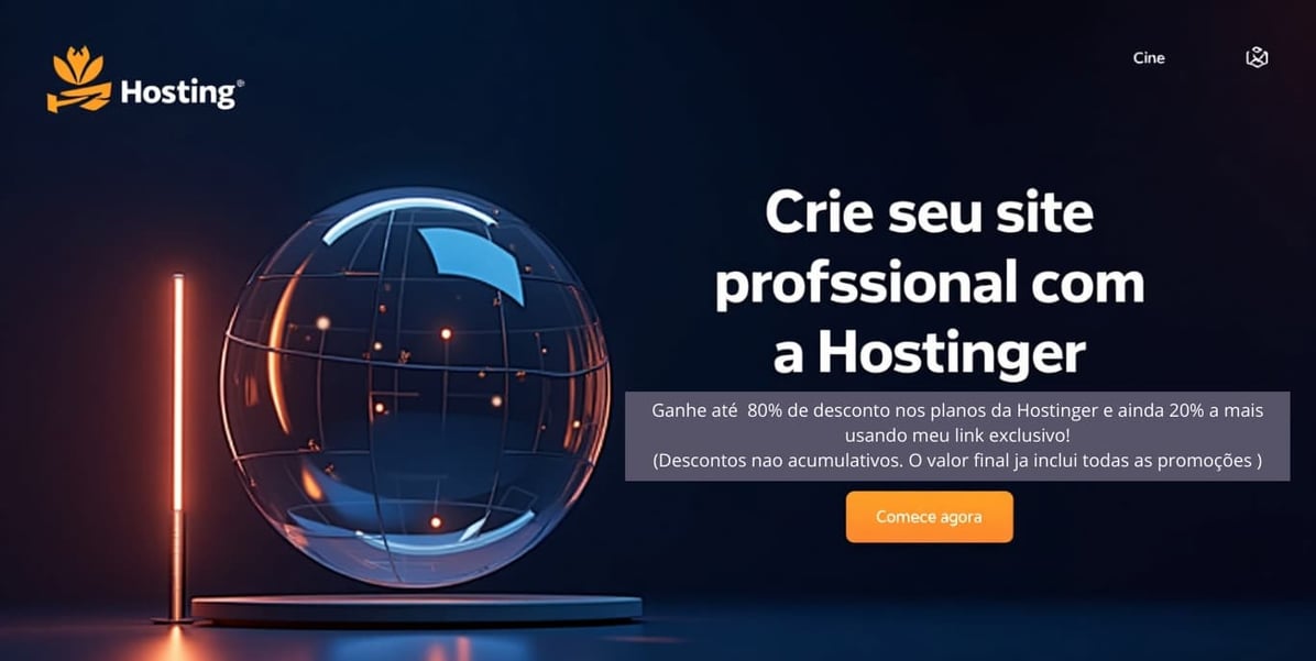 Crie seu site profissional com a Hostinger