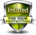 a shield shield with the words insured for your business