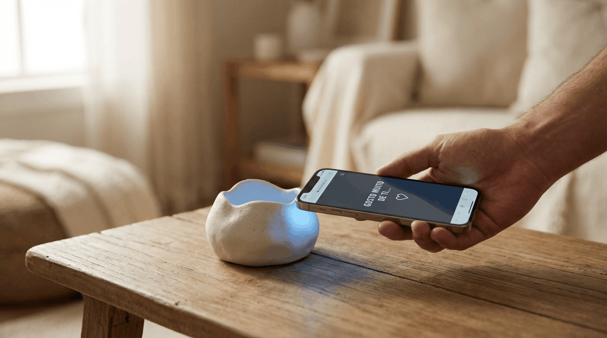 Peça Viva com chip NFC invisível
