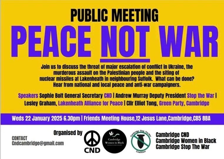 Public Meeting Peace Not War January 22nd Cambridge Palestine Public Meeting Peace Not War January 22nd Cambridge Palestine